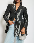 Chanel 00/A Shine Effect Black Blazer Jacket With Black CC Button Detail FR 36 (UK 8)