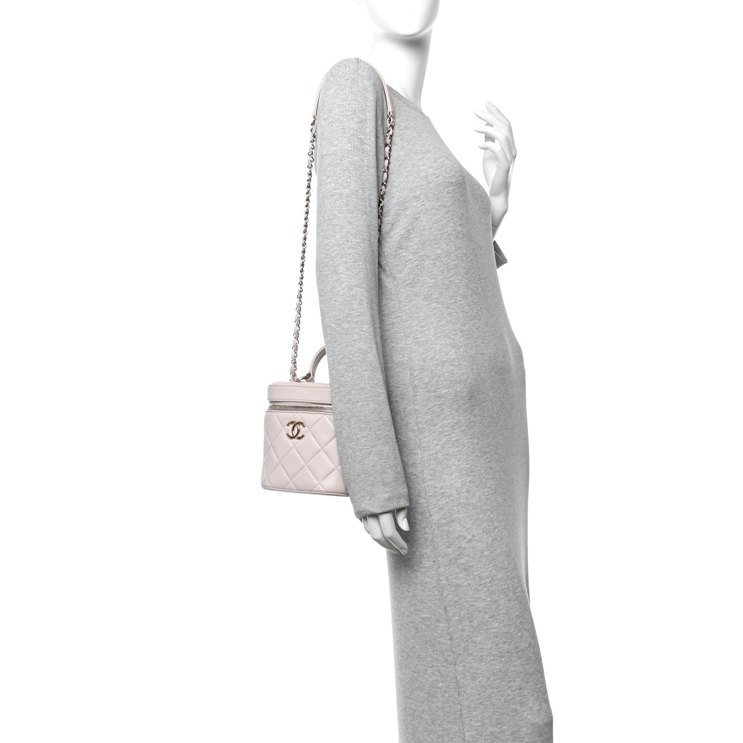 Chanel Lambskin Quilted Trendy Vanity Case Lilac