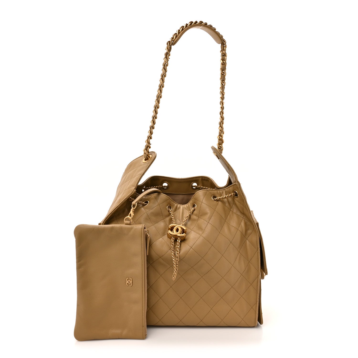 Chanel Caviar Quilted Medium Chanel 25 Handbag Dark Beige