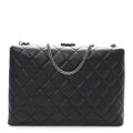 Chanel Lambskin Quilted Kisslock Minaudiere Black