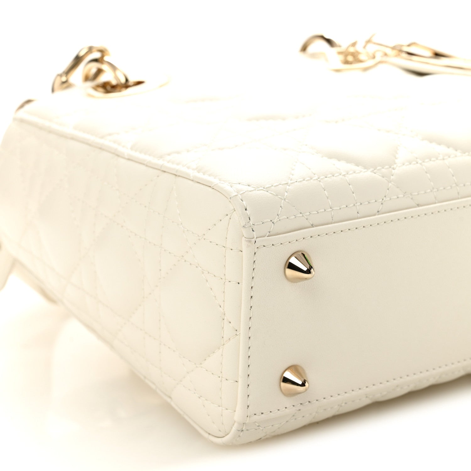 Christian Dior Lambskin Cannage Small My ABCDior Lady Dior White