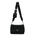 Prada Re-Nylon Quilted Padded Flap Shoulder Bag Black