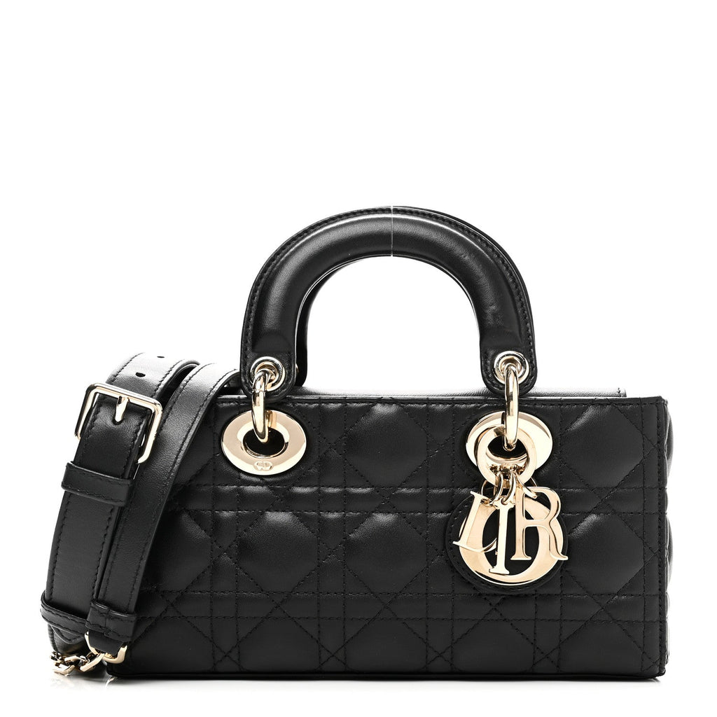 Christian Dior Lambskin Cannage Small Lady D-Joy Black