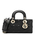 Christian Dior Lambskin Cannage Small Lady D-Joy Black