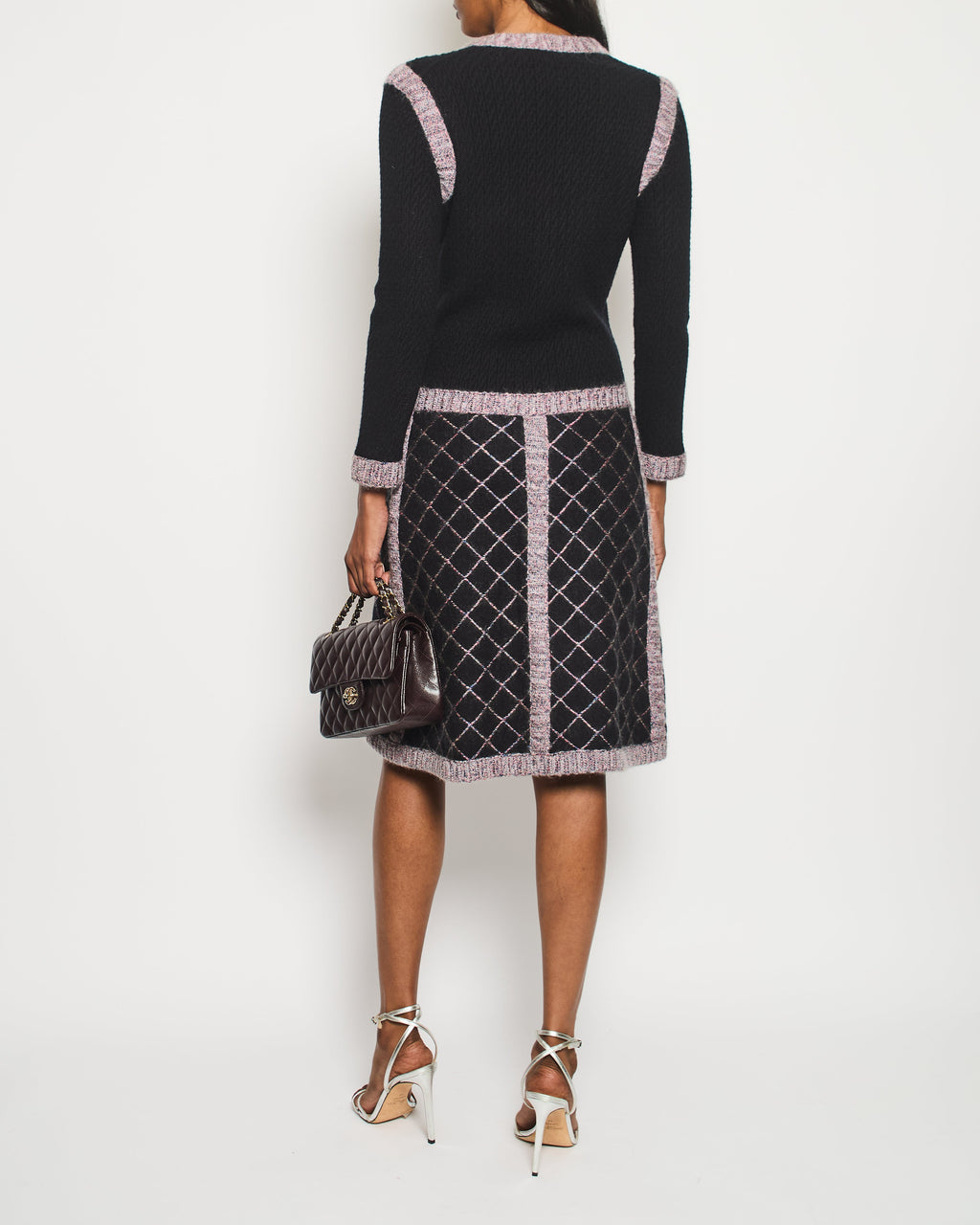 Chanel 15K Black, Pink Long-Sleeve Dress with Pocket Detail Size FR 34 (UK 6) RRP £3400