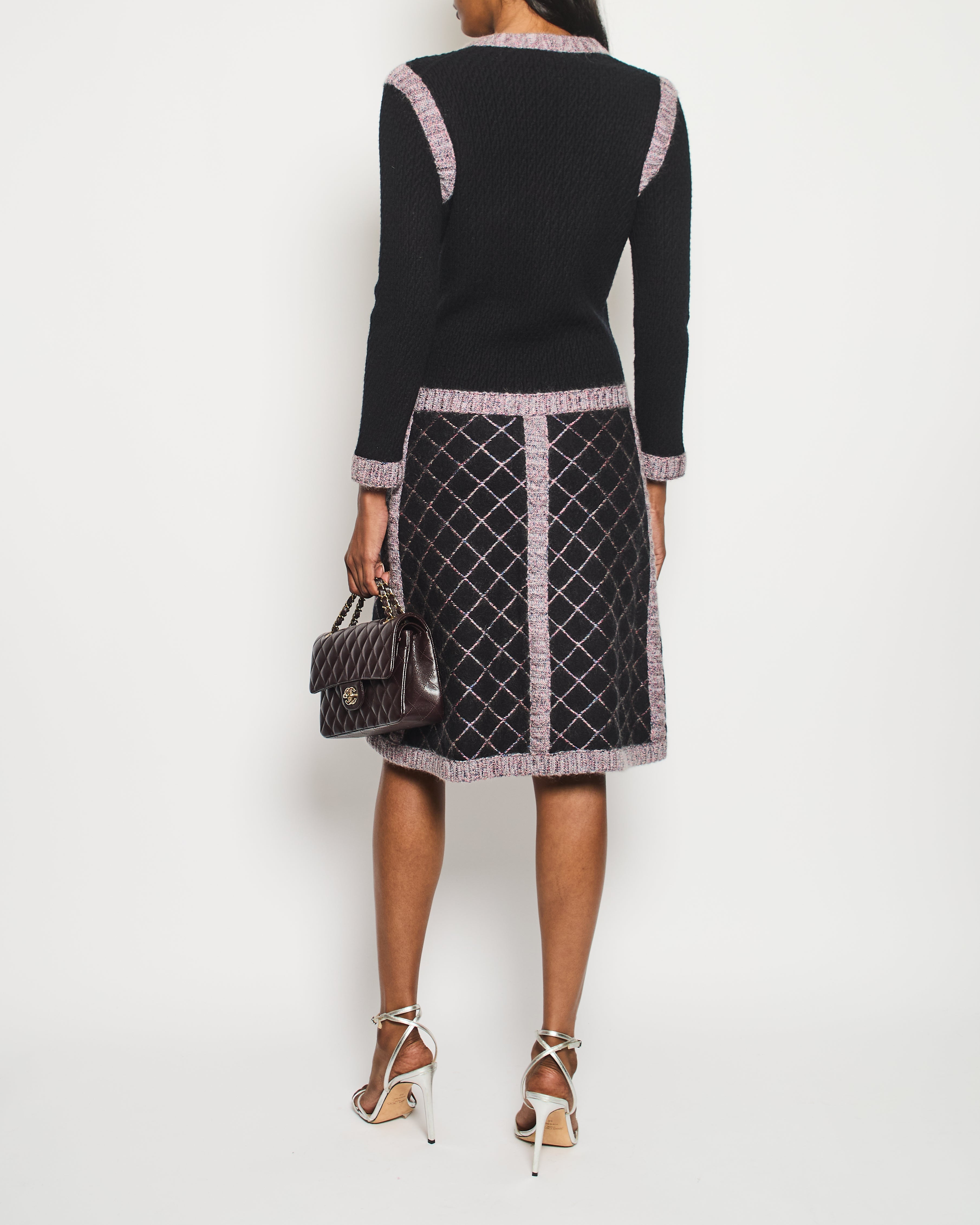 Chanel 15K Black, Pink Long-Sleeve Dress with Pocket Detail Size FR 34 (UK 6) RRP £3400
