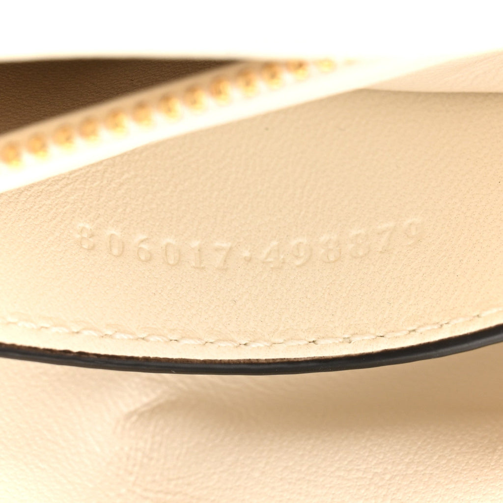 Gucci Lambskin Mini GG Milano Top Handle Shoulder Bag White
