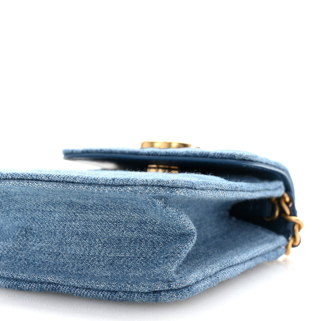 Chanel Denim Quilted Flap Mini Crossbody Blue