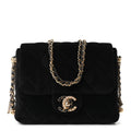Chanel Velvet Quilted Crush On Chains Flap Bag Black