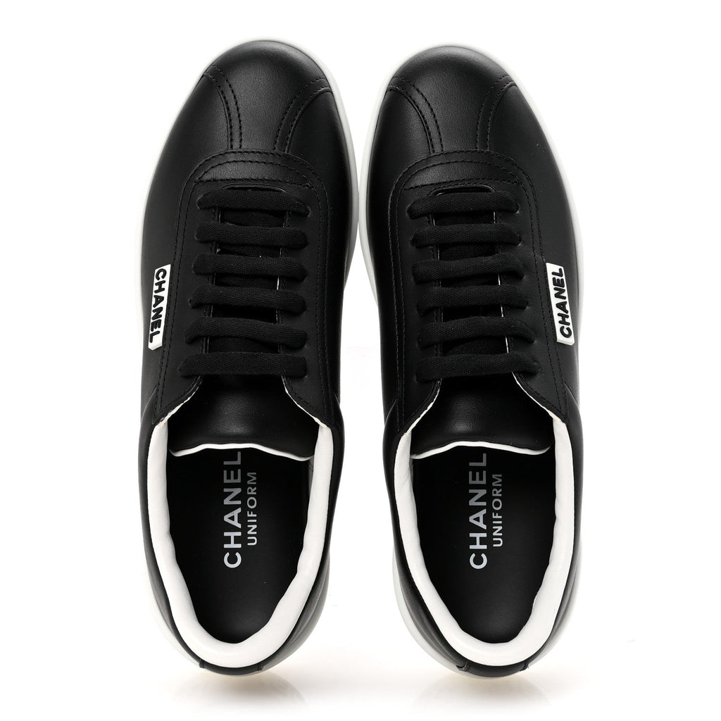 Calfskin CC Uniform Womens Sneakers 37 Black