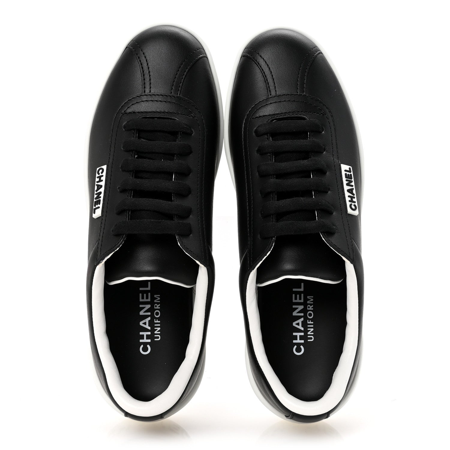 Calfskin CC Uniform Womens Sneakers 37 Black