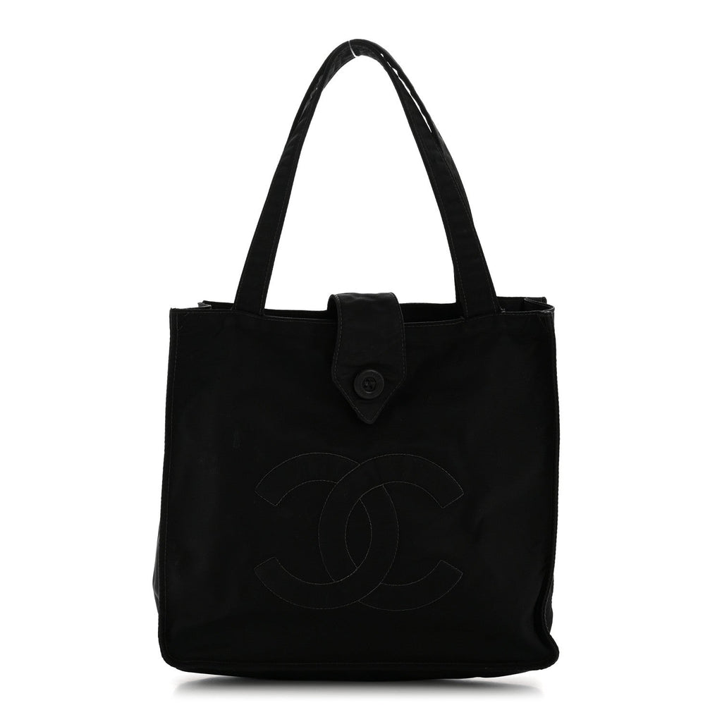 Chanel Nylon Button CC Tote Black