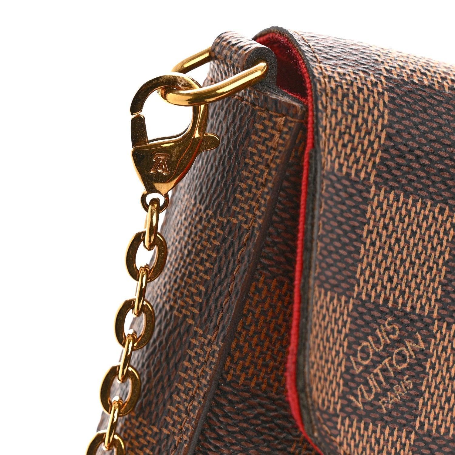 Louis Vuitton Damier Ebene Pochette Felicie Chain Wallet