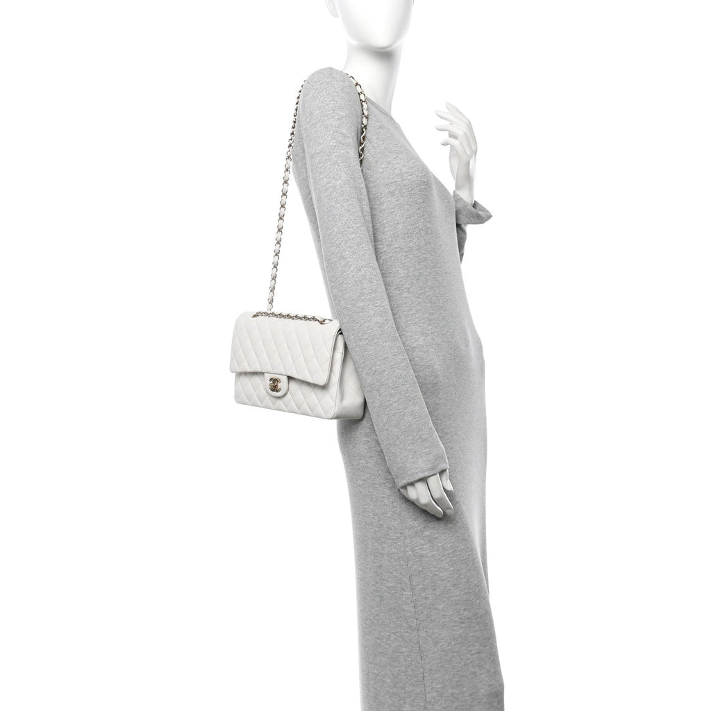 Chanel Caviar Quilted Medium Double Flap White