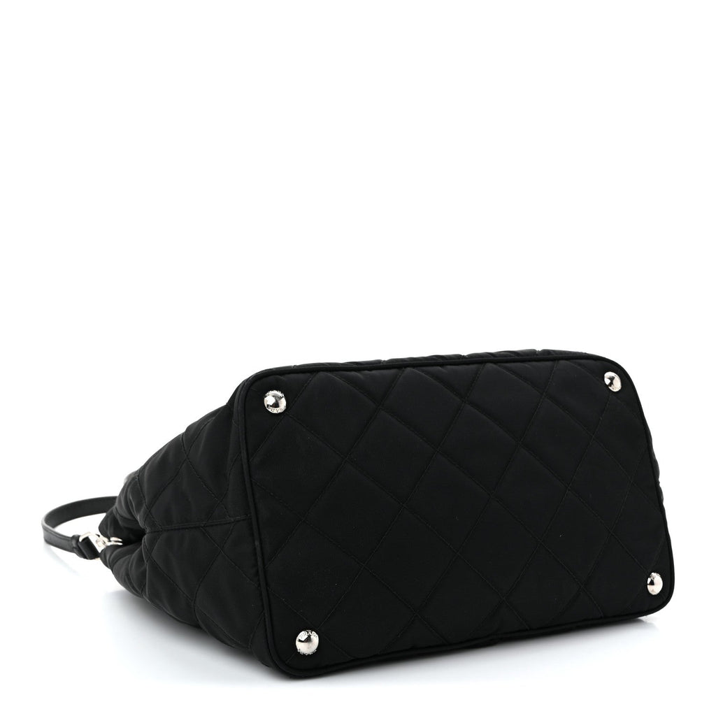 Prada Nylon Tessuto Impuntu Quilted Tote Black