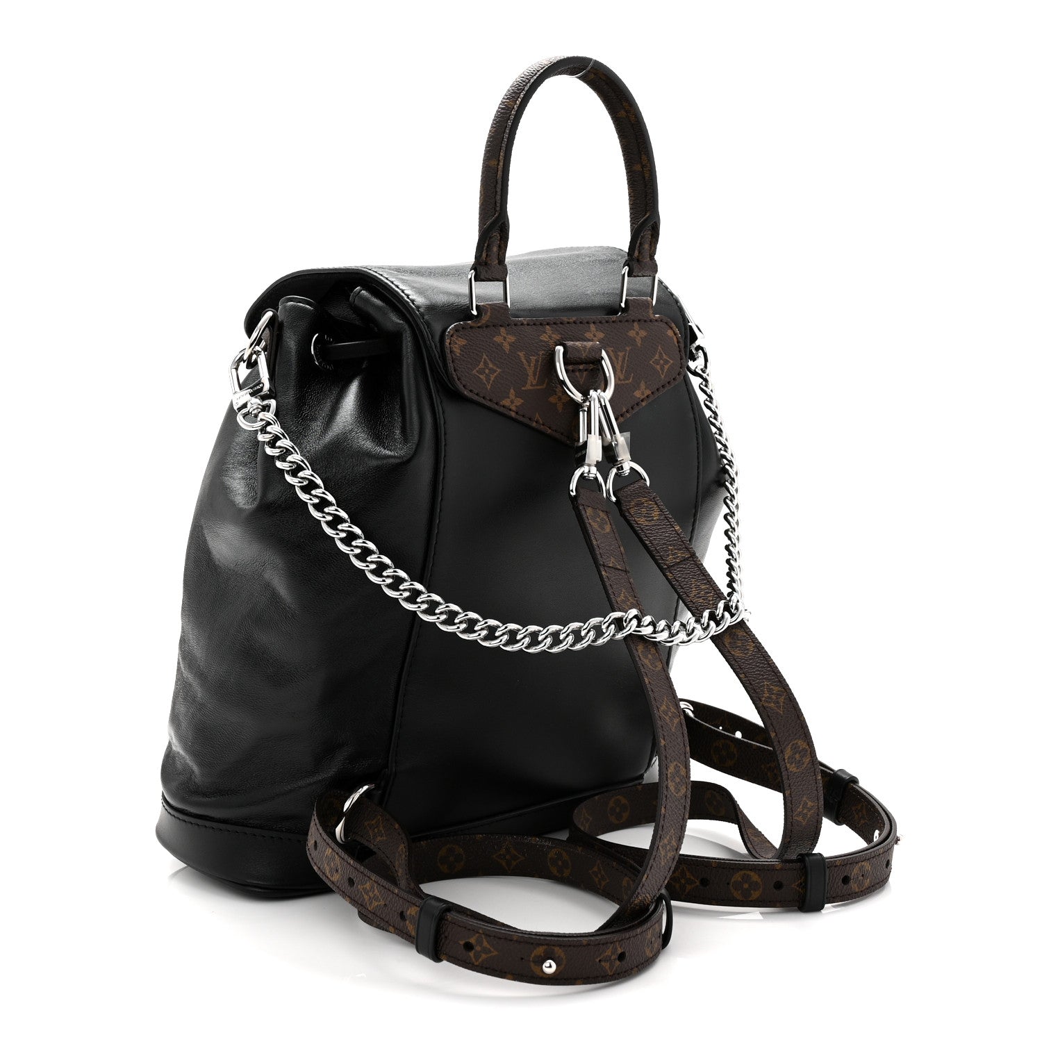 Louis Vuitton Lambskin Monogram Montsouris Vibe PM Black