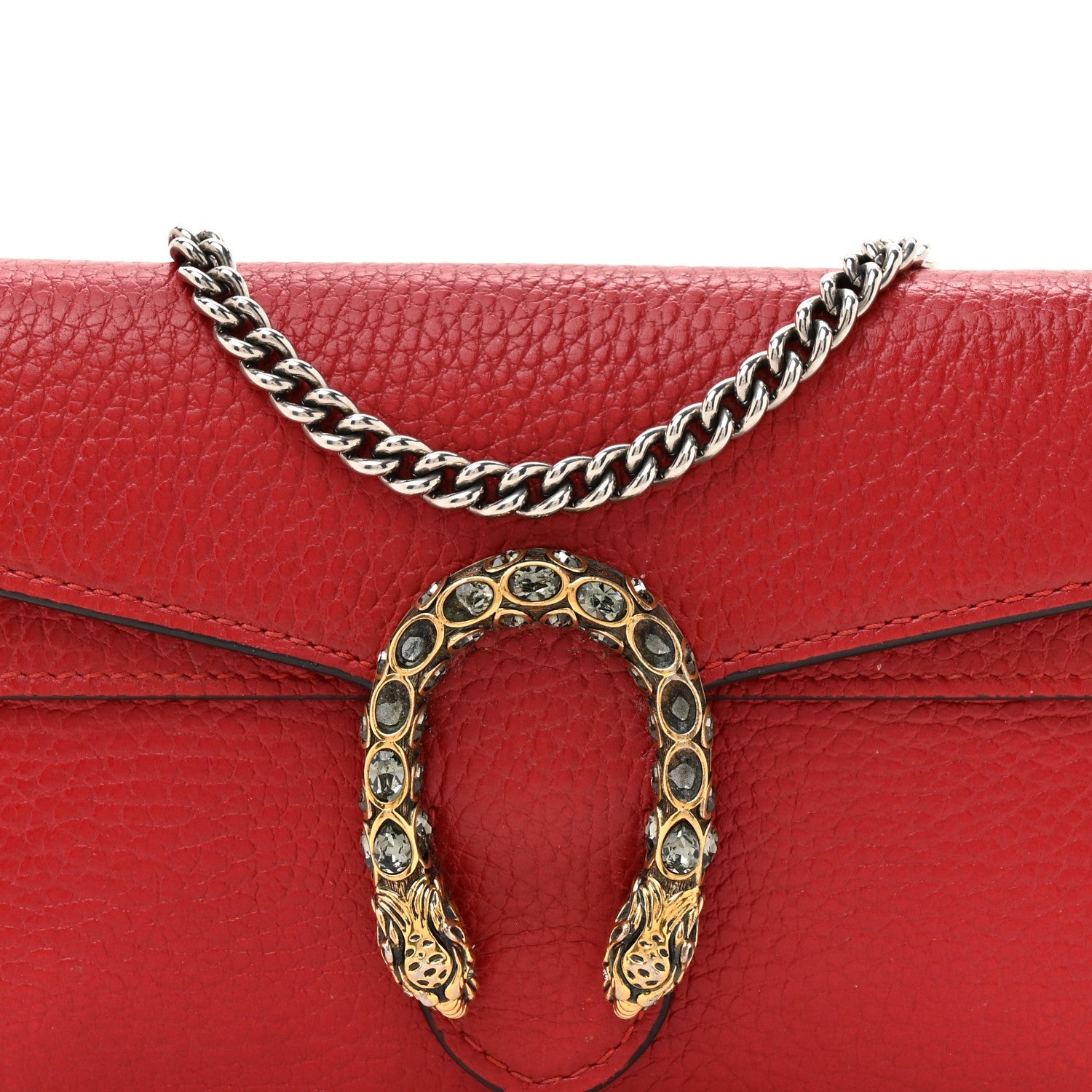 Gucci Calfskin Super Mini Dionysus Shoulder Bag Hibiscus Red