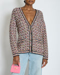 Chanel Multi-Colour Long Sleeve Cashmere Blend Knit Cardigan with Silver CC Logo Buttons Size FR 36 (UK 8)