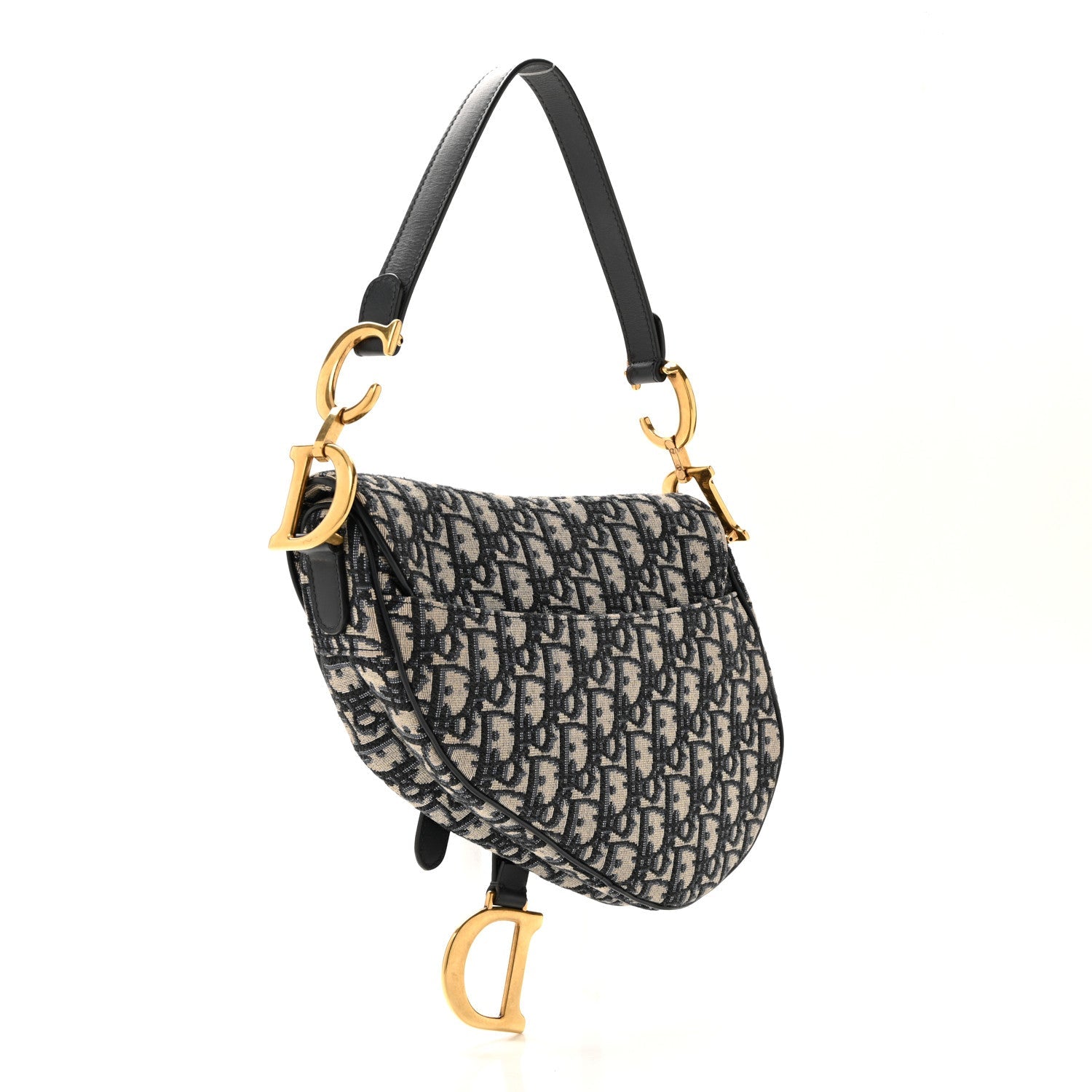Christian Dior Oblique Saddle Bag Blue