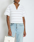 Chanel White Blouse with CC Logo Embroideries Size FR 34 (UK 6)