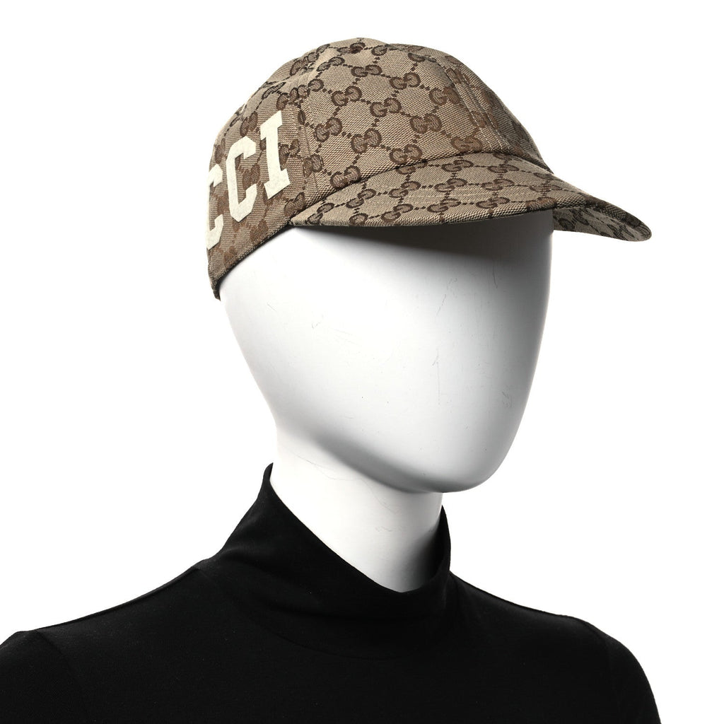 Gucci Monogram Patch Logo Soft Baseball Hat S Beige Cocoa