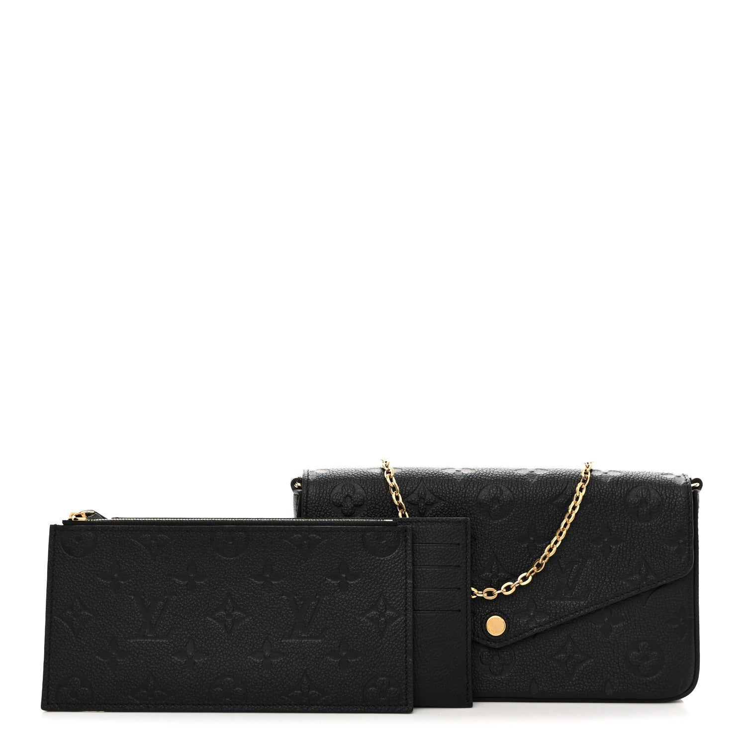 Louis Vuitton Empreinte Pochette Felicie Chain Wallet Black