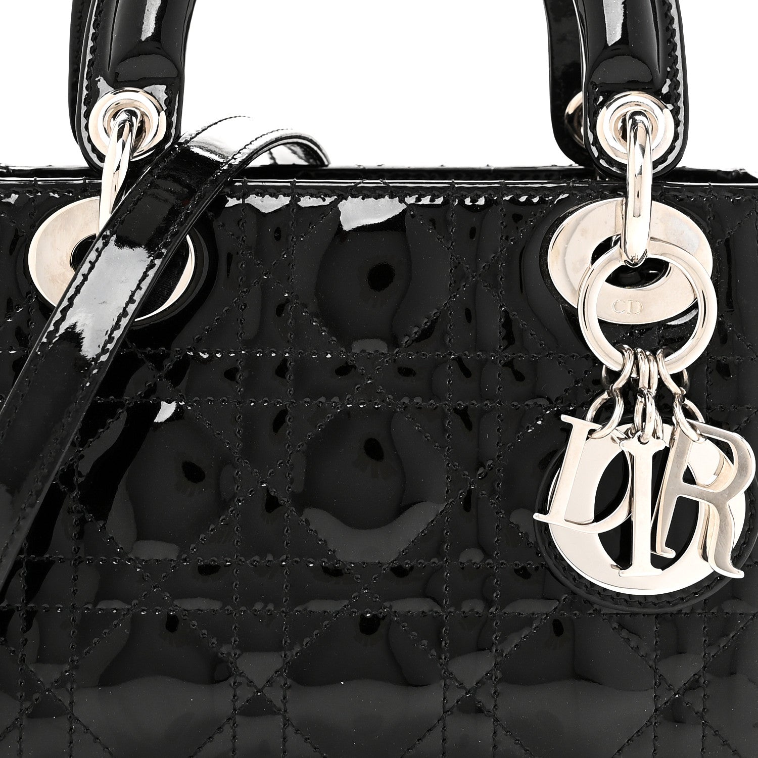 Christian Dior Patent Cannage Mini Lady Dior Black