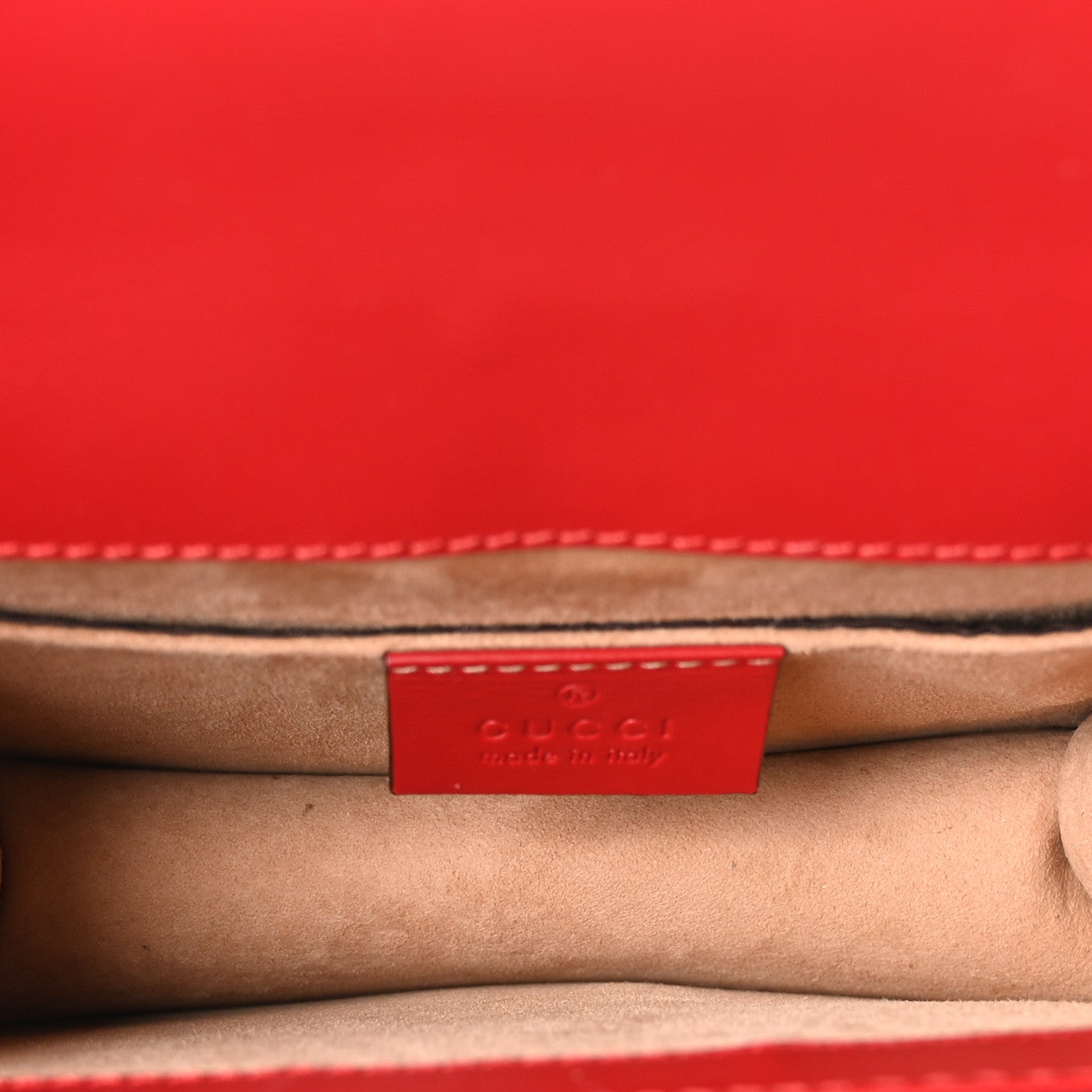 Gucci Calfskin Mini Sylvie Chain Shoulder Bag Hibiscus Red