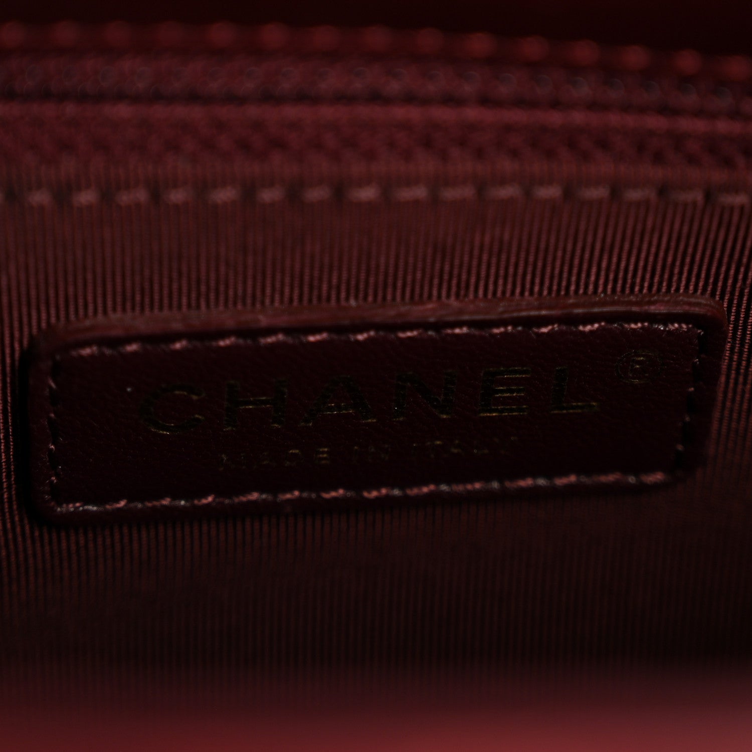 Chanel Glazed Calfskin Quilted Small Gold Bar Tote Red