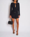Chanel 09A Black Wool Short Dress with Crystal CC Buttons & CC Belt Details Size FR 34 (UK 6) RRP £3120