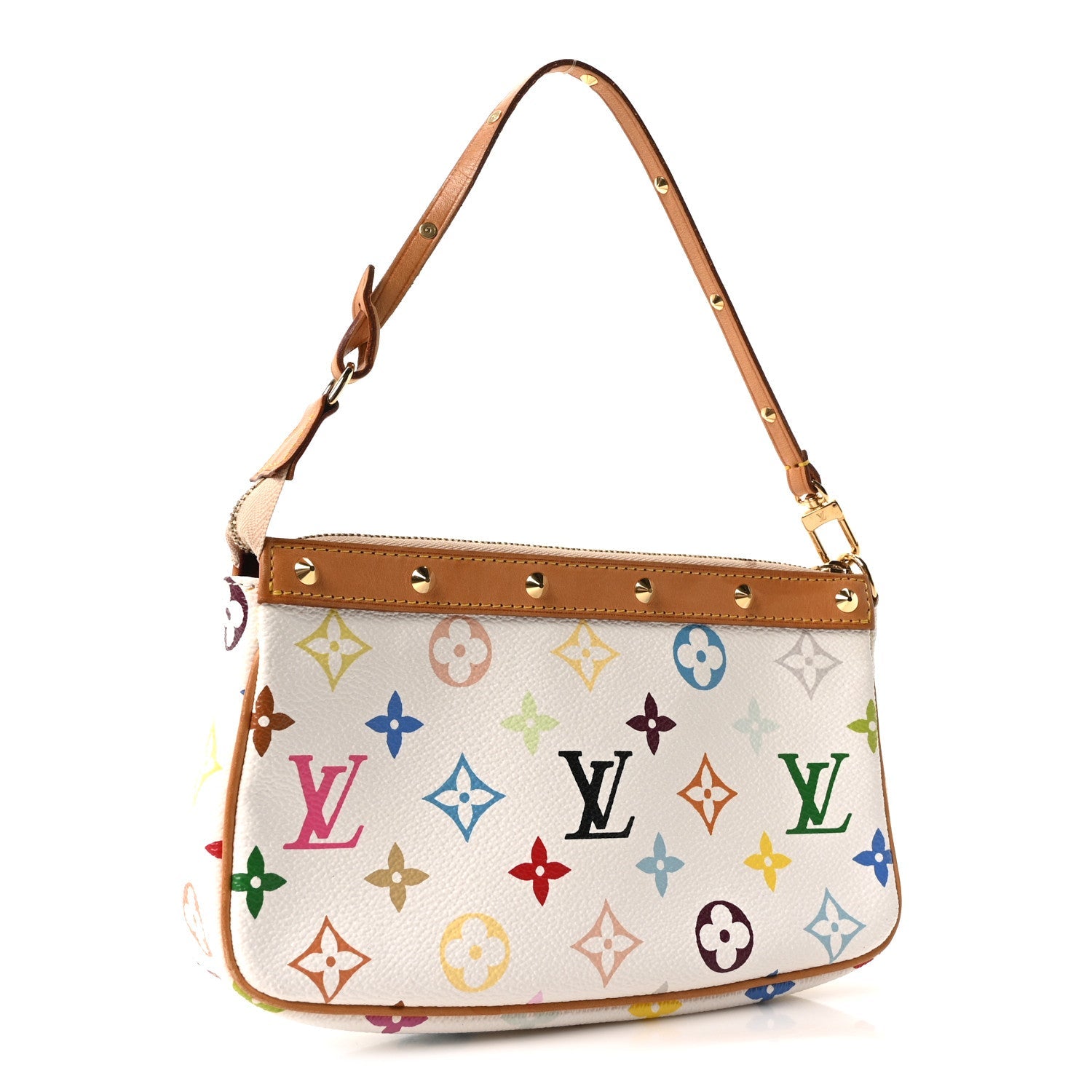 Louis Vuitton Monogram Multicolor Pochette Accessories White