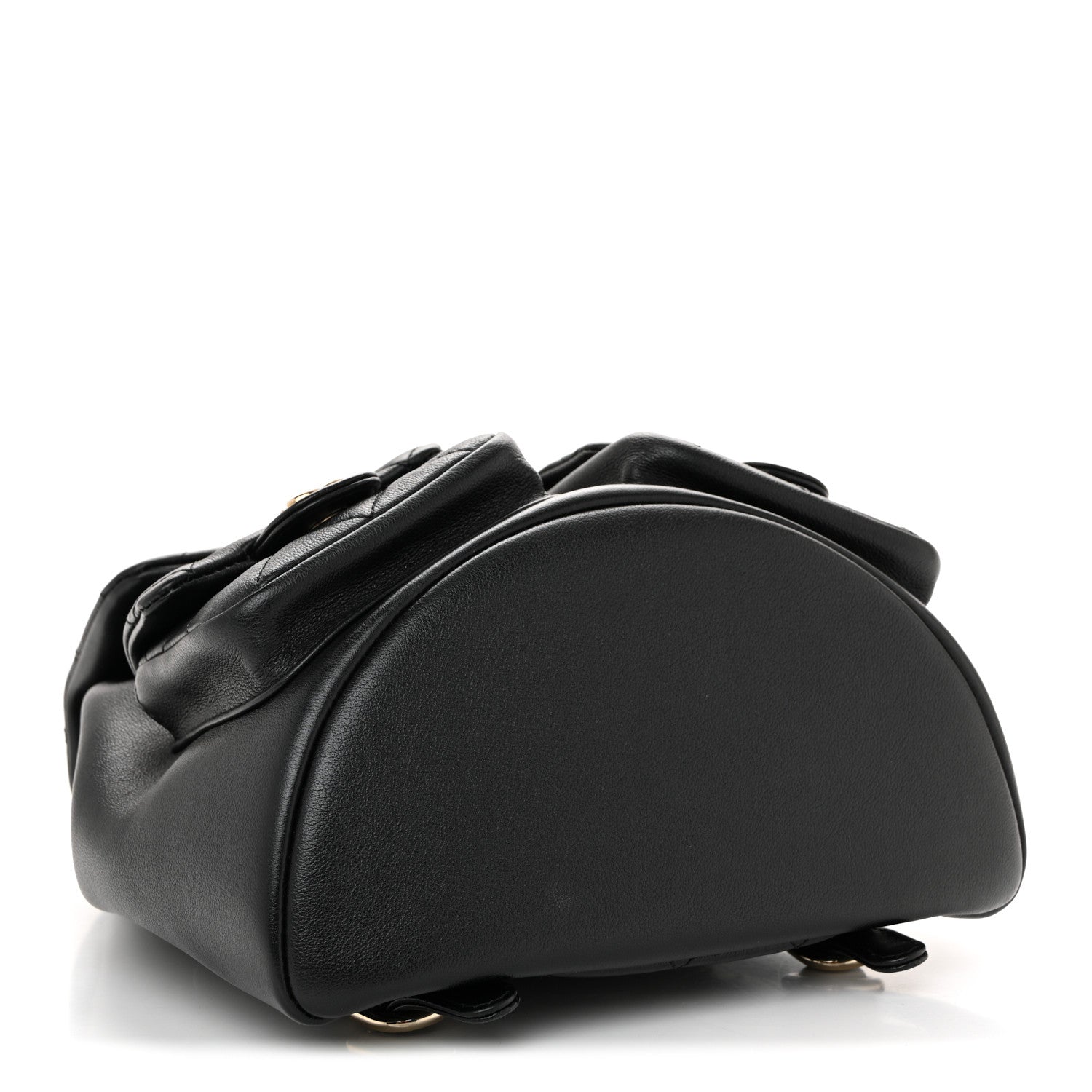 Chanel Calfskin Quilted Medium Duma Pockets Drawstring Backpack Black