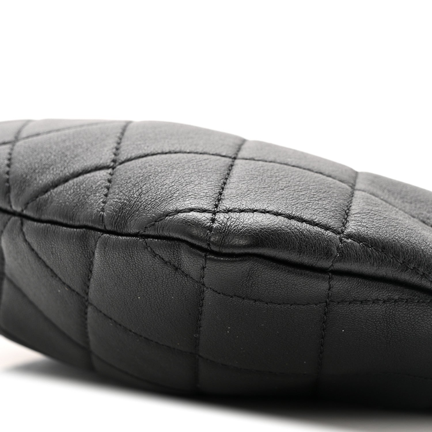 Chanel Lambskin Quilted Pearl Crown Clutch Bag Black
