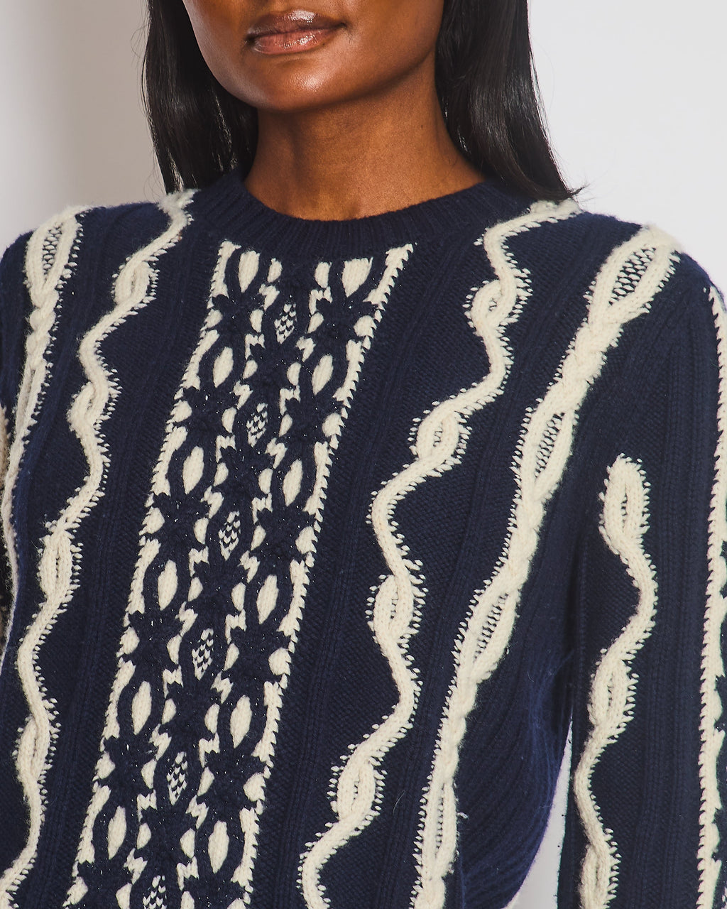 Chanel 18 Pre Fall Paris Hamburg Knitted Glitter Jumper Size FR 38 (UK 10)