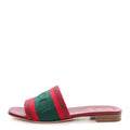 Gucci Canvas Web Womens Slide Sandals 38.5 Red Bordeaux