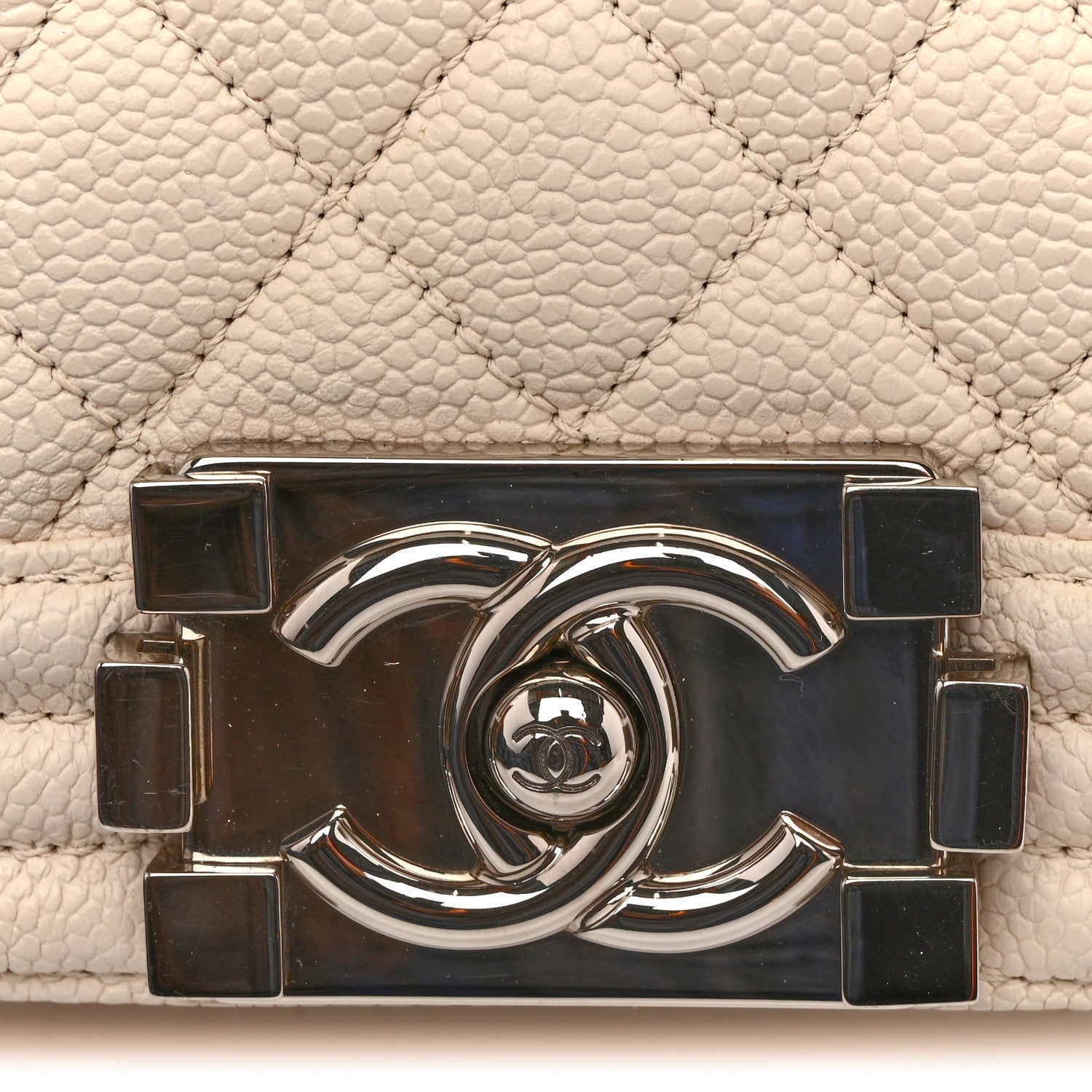 Chanel Caviar Quilted Small Boy Flap White