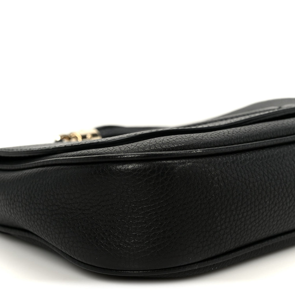 Gucci Pebbled Calfskin Medium Soho Flap Crossbody Black