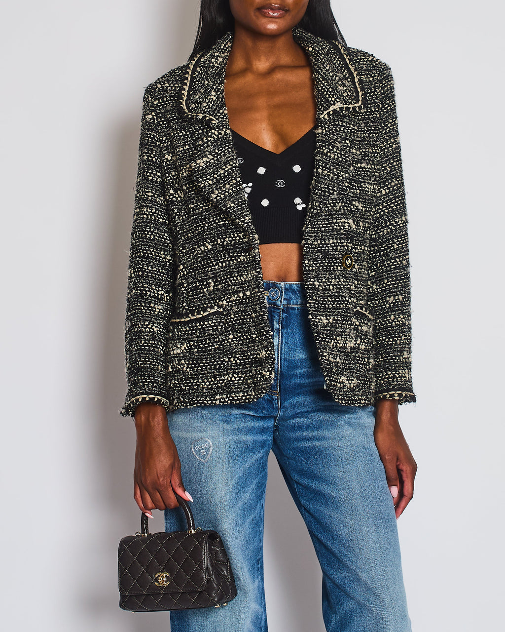 Chanel 94A Single Breasted Wool Jacket with CC Button Detail Size FR 38 (UK 10)