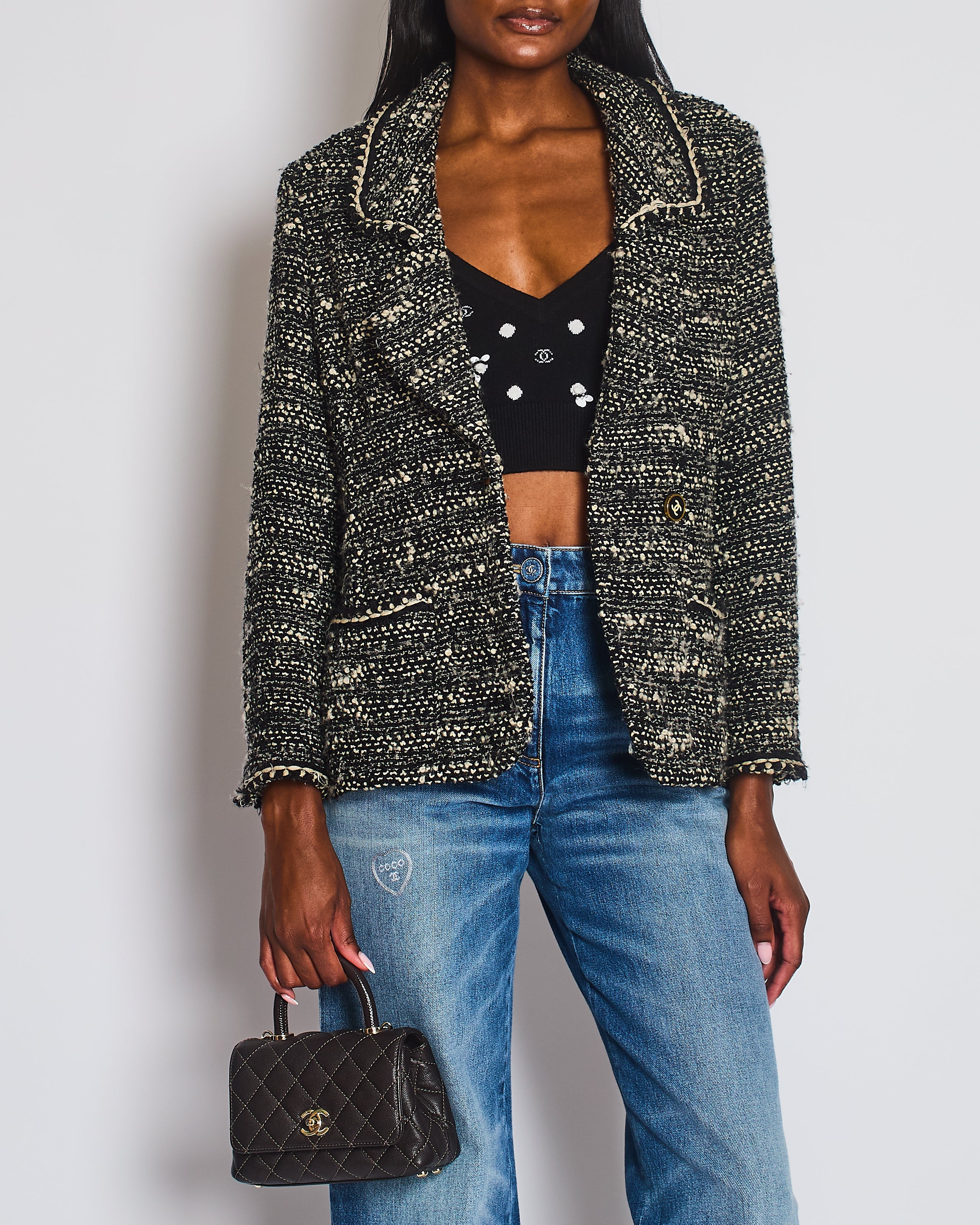 Chanel 94A Single Breasted Wool Jacket with CC Button Detail Size FR 38 (UK 10)