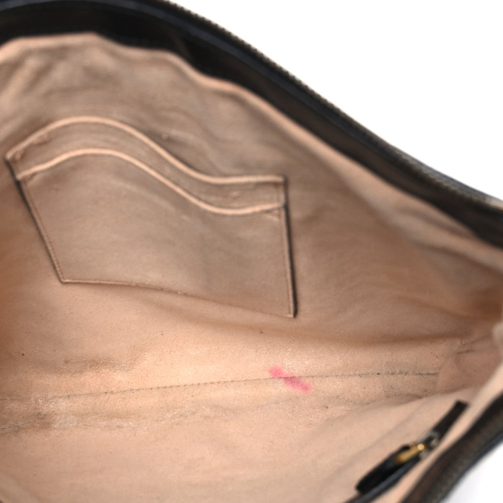 Gucci Calfskin Matelasse GG Marmont Flat Messenger Bag Black