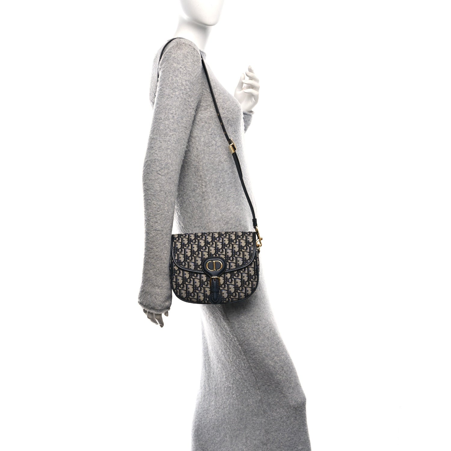 Christian Dior Oblique Medium Bobby Flap Blue