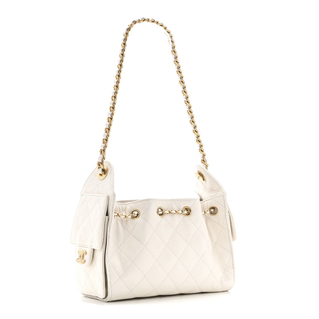 Chanel Caviar Quilted Mini Chanel 25 Handbag White