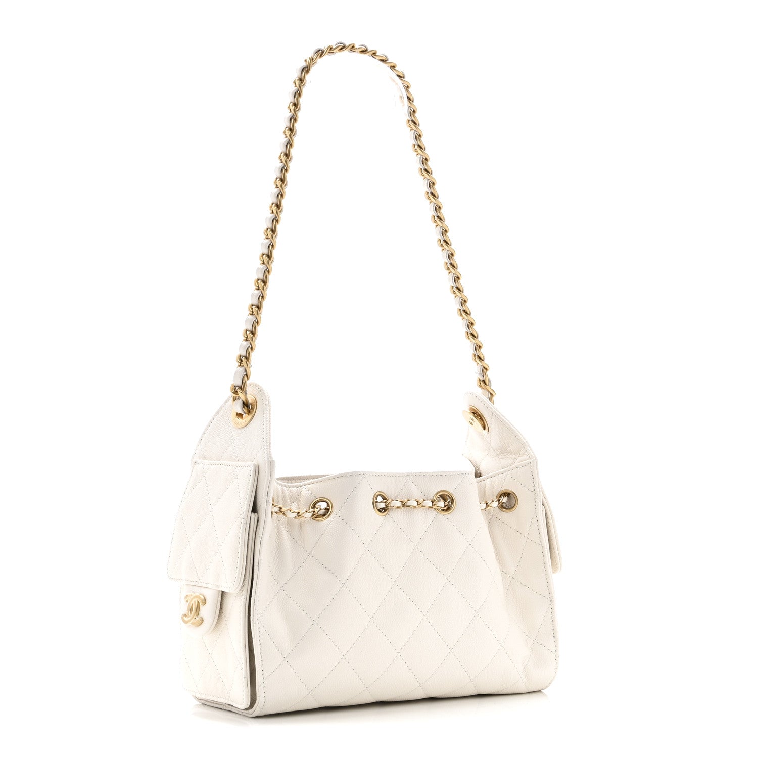 Chanel Caviar Quilted Mini Chanel 25 Handbag White