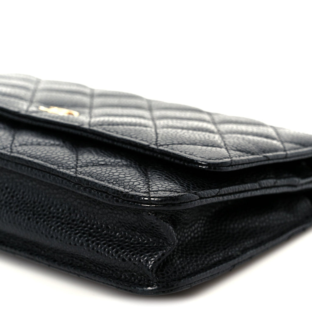 Chanel Caviar Quilted Wallet on Chain WOC Black