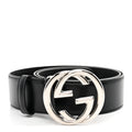 Gucci Plutone Calfskin Interlocking G 40mm Belt 85 34 Black