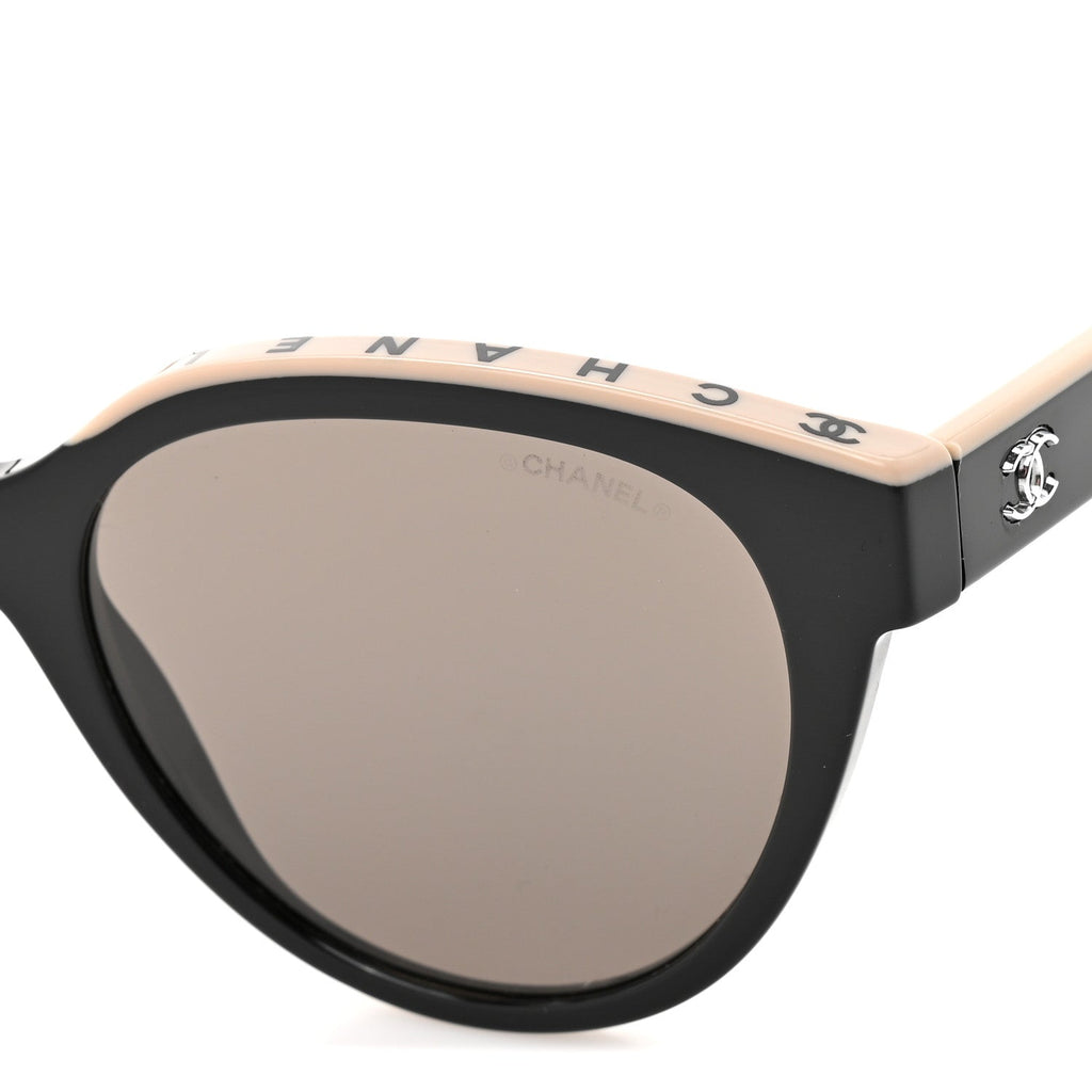 Acetate CC Butterfly Sunglasses 5414 Black Beige