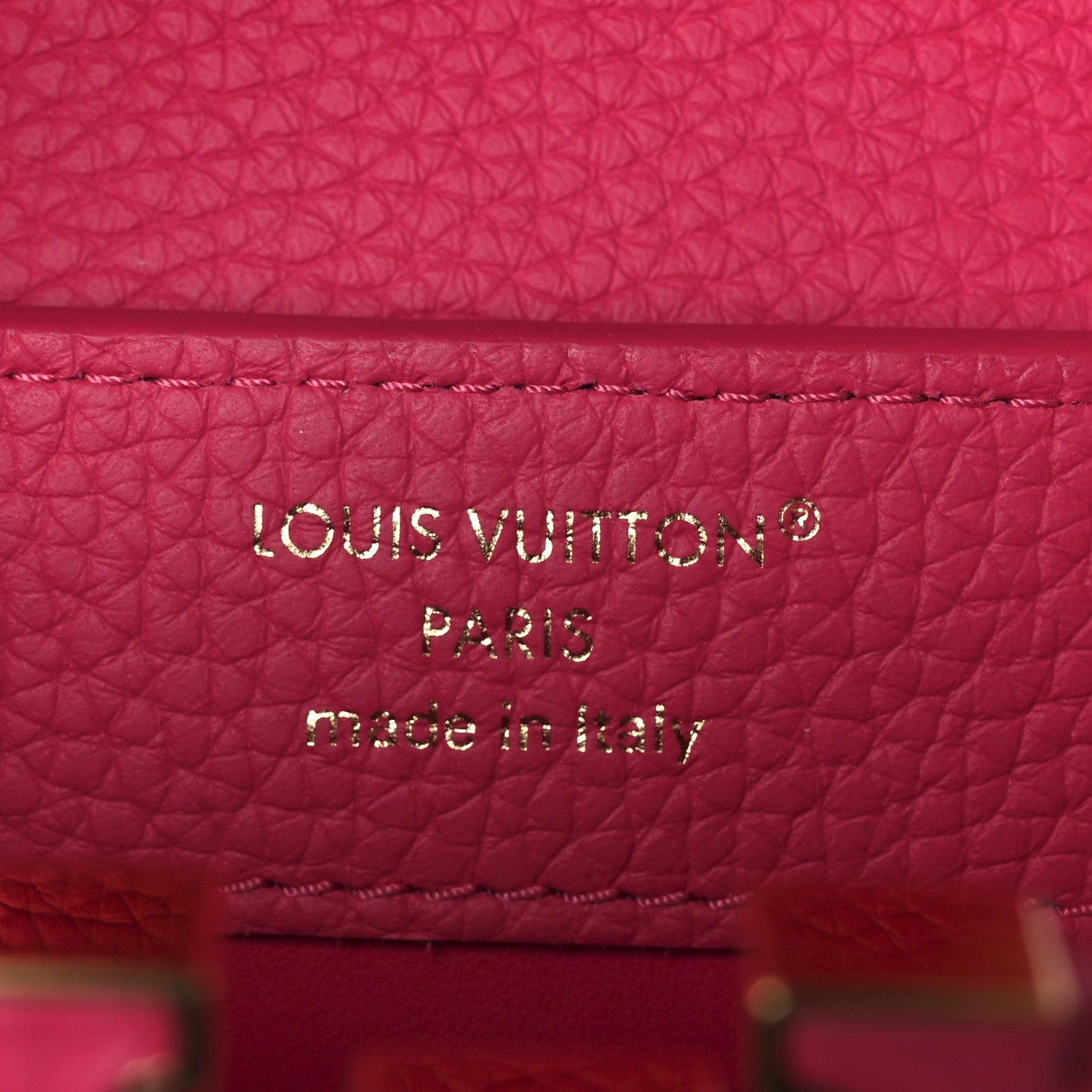 Louis Vuitton Rattan Taurillon Capucines Mini Magenta