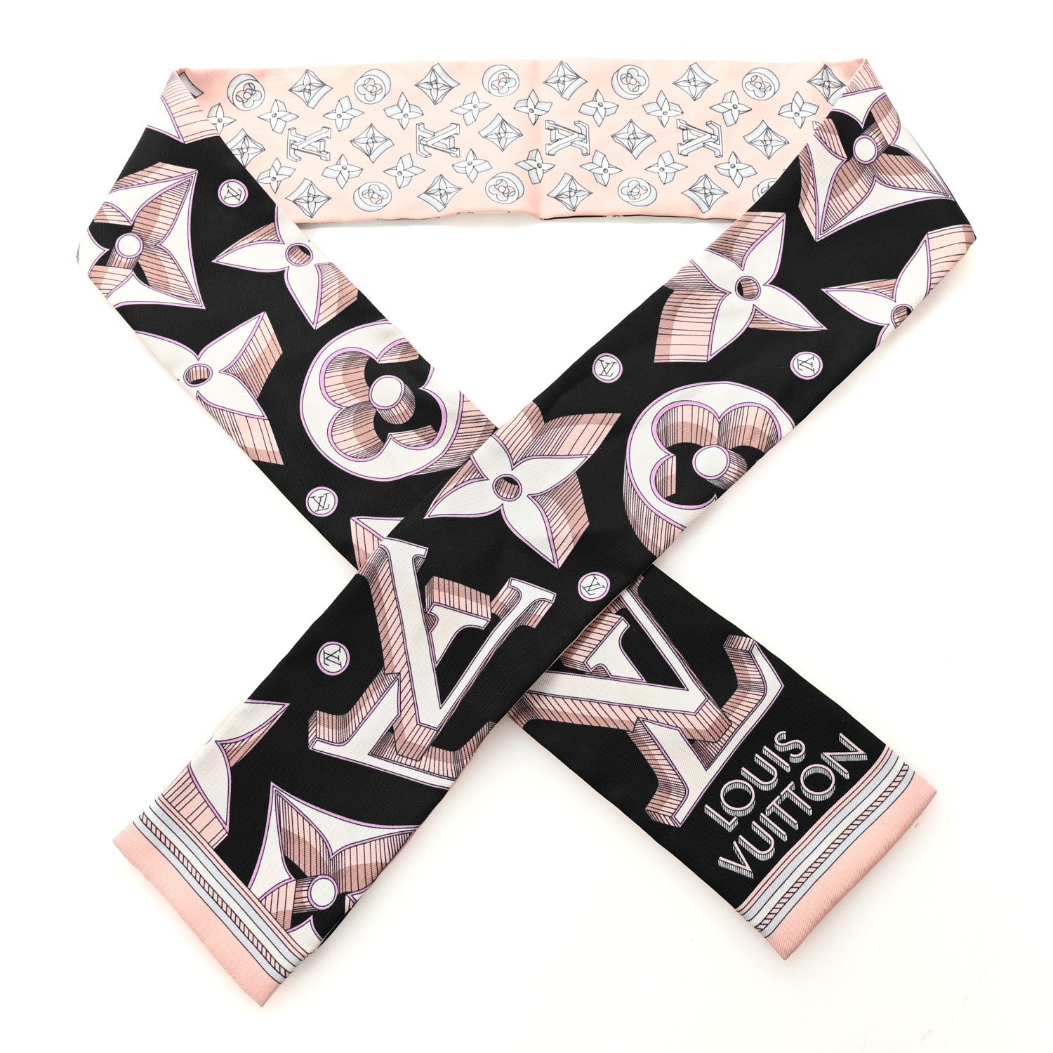 Louis Vuitton Silk Ultimate 3D Bandeau Rose Clair Black