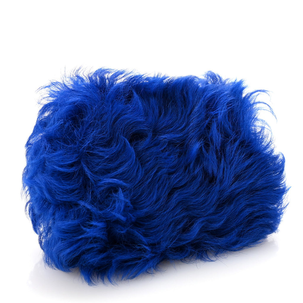 Chanel Shearling Lambskin CC Hook Card Holder Blue