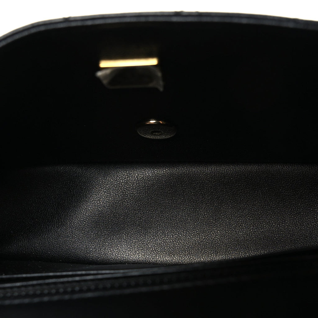 Chanel Lambskin Quilted Mini Rectangular Flap Black